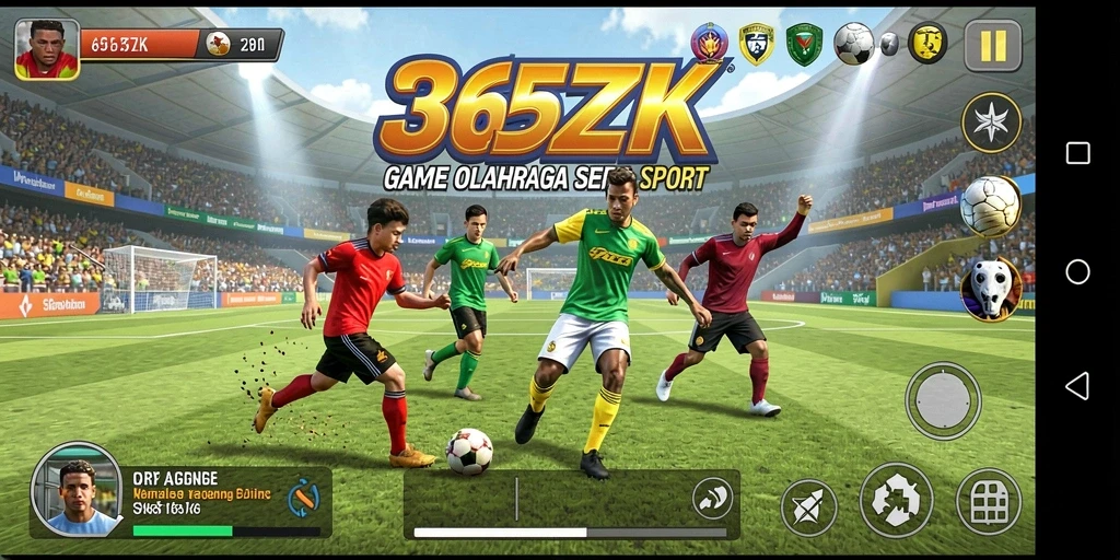 Screenshot gameplay seru 365ZK menampilkan aksi olahraga yang mendebarkan.