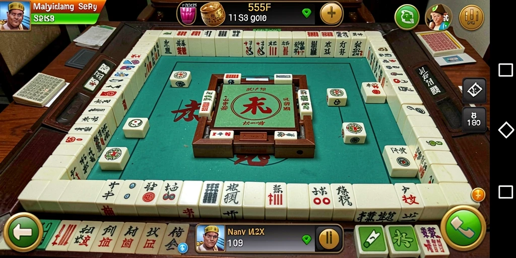 Screenshot gameplay 555F menampilkan suasana Mahjong yang menarik dan menantang.