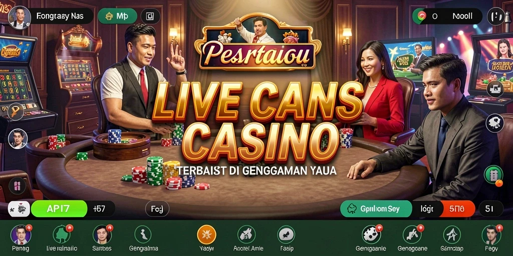 Screenshot gameplay Live Casino dengan dealer profesional.