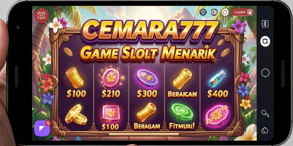 Gameplay CEMARA777 menampilkan simbol slot yang memukau dan efek suara yang seru.