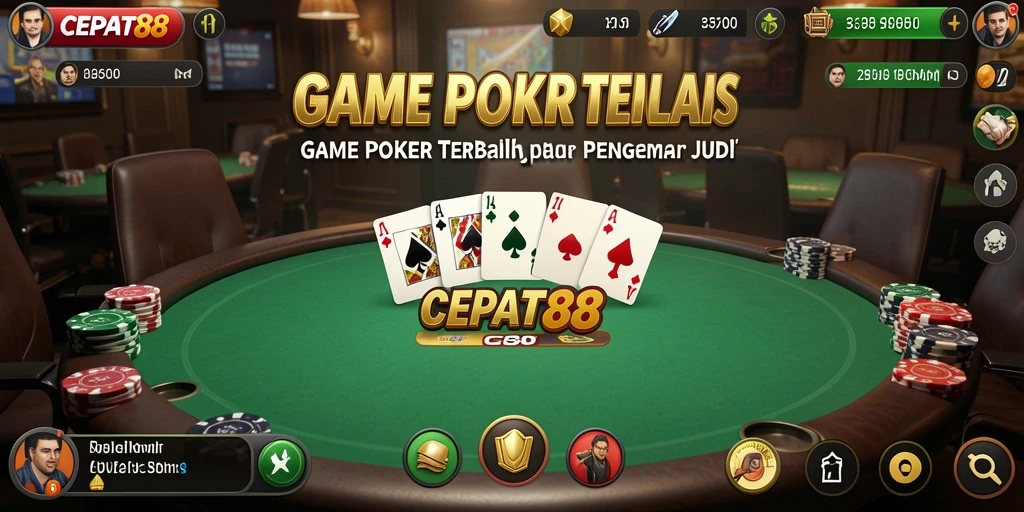 Tampilan gameplay poker yang mendebarkan dan interaktif di CEPAT88.