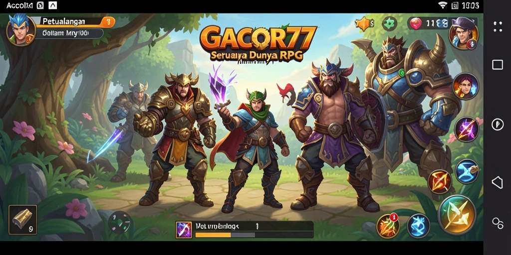 Screenshot menampilkan pertarungan seru dalam permainan RPG GACOR77.