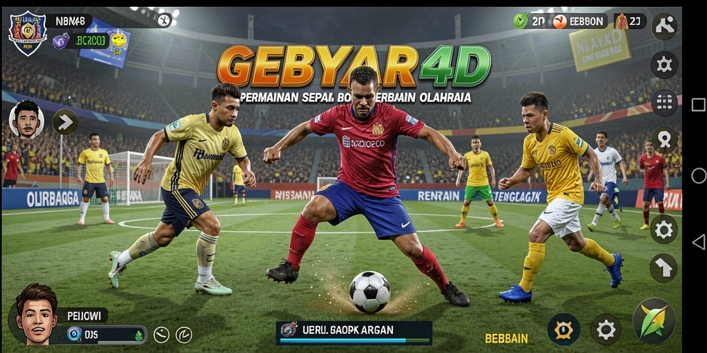 Tampilan menarik dari gameplay sepak bola di GEBYAR4D.