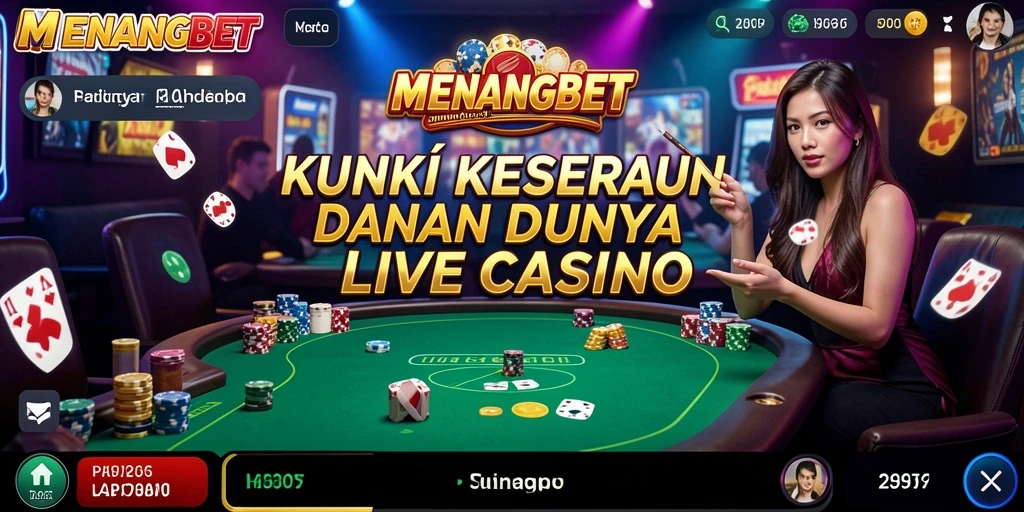 Tampilan seru gameplay Live Casino di MENANGBET.
