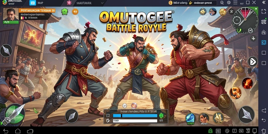 Gameplay seru dalam <strong>OMUTOGEL</strong> Battle Royale penuh aksi.